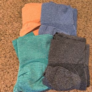 4 pairs of workout leggings.